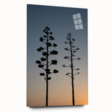 Acrylic print of a large abstract depiction of the Los Angeles skyline in muted earth tones.