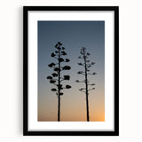 Extra large abstract art print of Los Angeles skyline in vibrant, colorful hues on a textured canvas, framed in black.