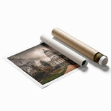 Extra large rolled print of Sacramento scenery in soft pastel shades, suitable for classy bathroom wall art.