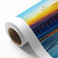 Art Deco poster of San Diego skyline in pastel shades on rolled canvas, ideal for nursery wall art.