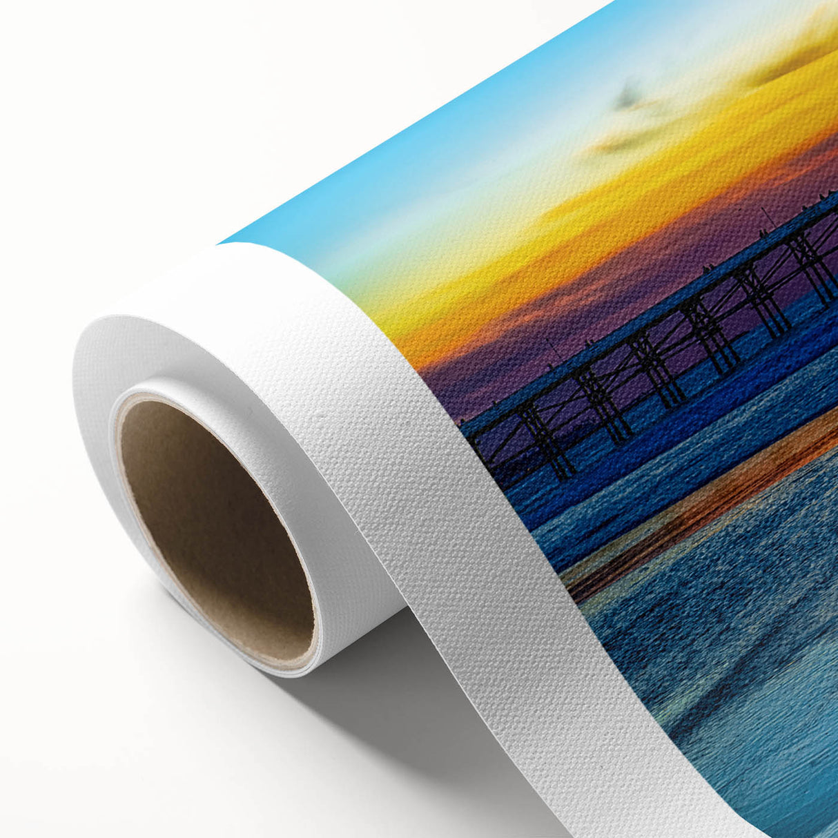 Art Deco poster of San Diego skyline in pastel shades on rolled canvas, ideal for nursery wall art.