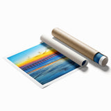 Extra large rolled print of a floral San Diego scenery, in vibrant colors, ideal for classy bathroom wall art.
