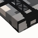 Black and white landscape art painting of San Francisco on stretched canvas, ideal for bedroom wall art.