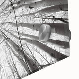 Large abstract wall art depicting Aspen, Colorado scenery in mid-century modernist style on acrylic glass.