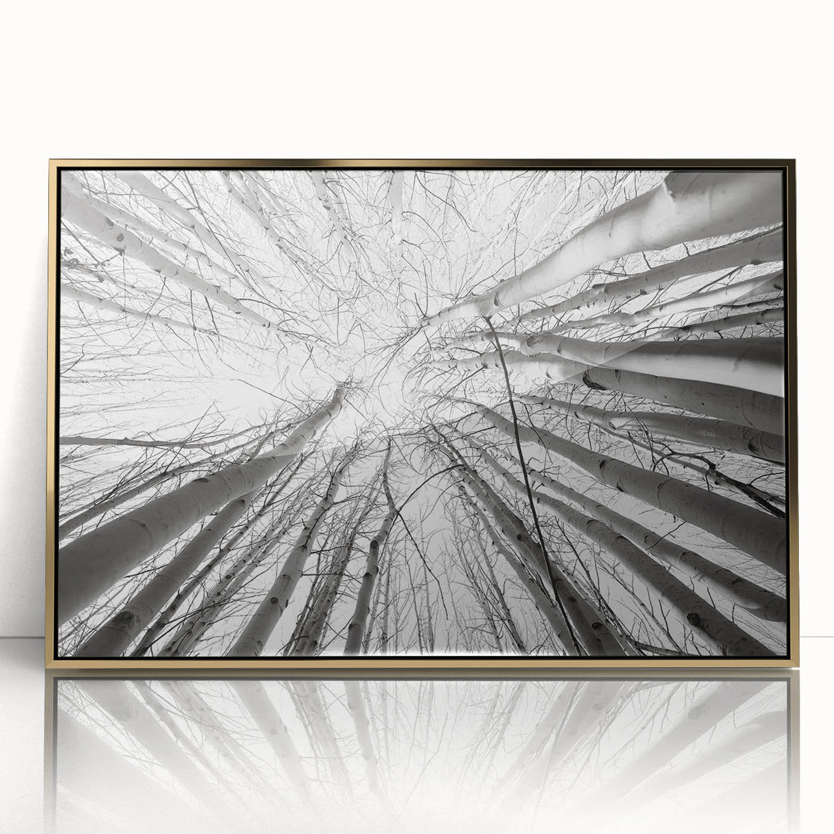 Mid-century modernist style large art print of Aspen, Colorado scenery in muted earth tones on framed acrylic.