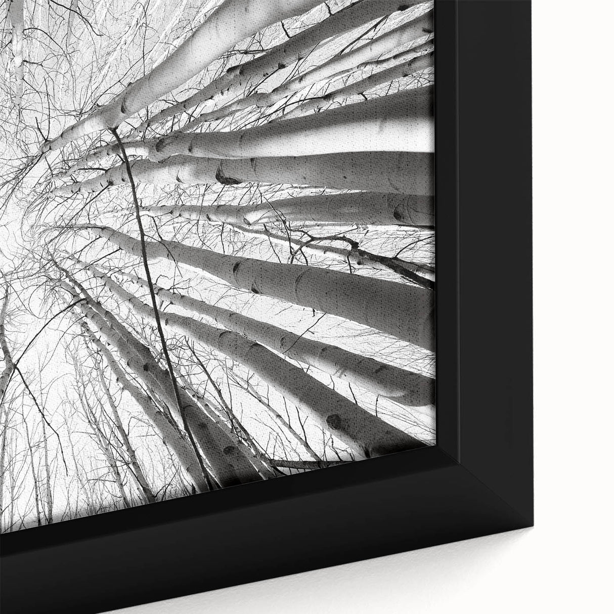 Black framed canvas featuring a textured, colorful Aspen, Colorado scenery, ideal for living room decor.