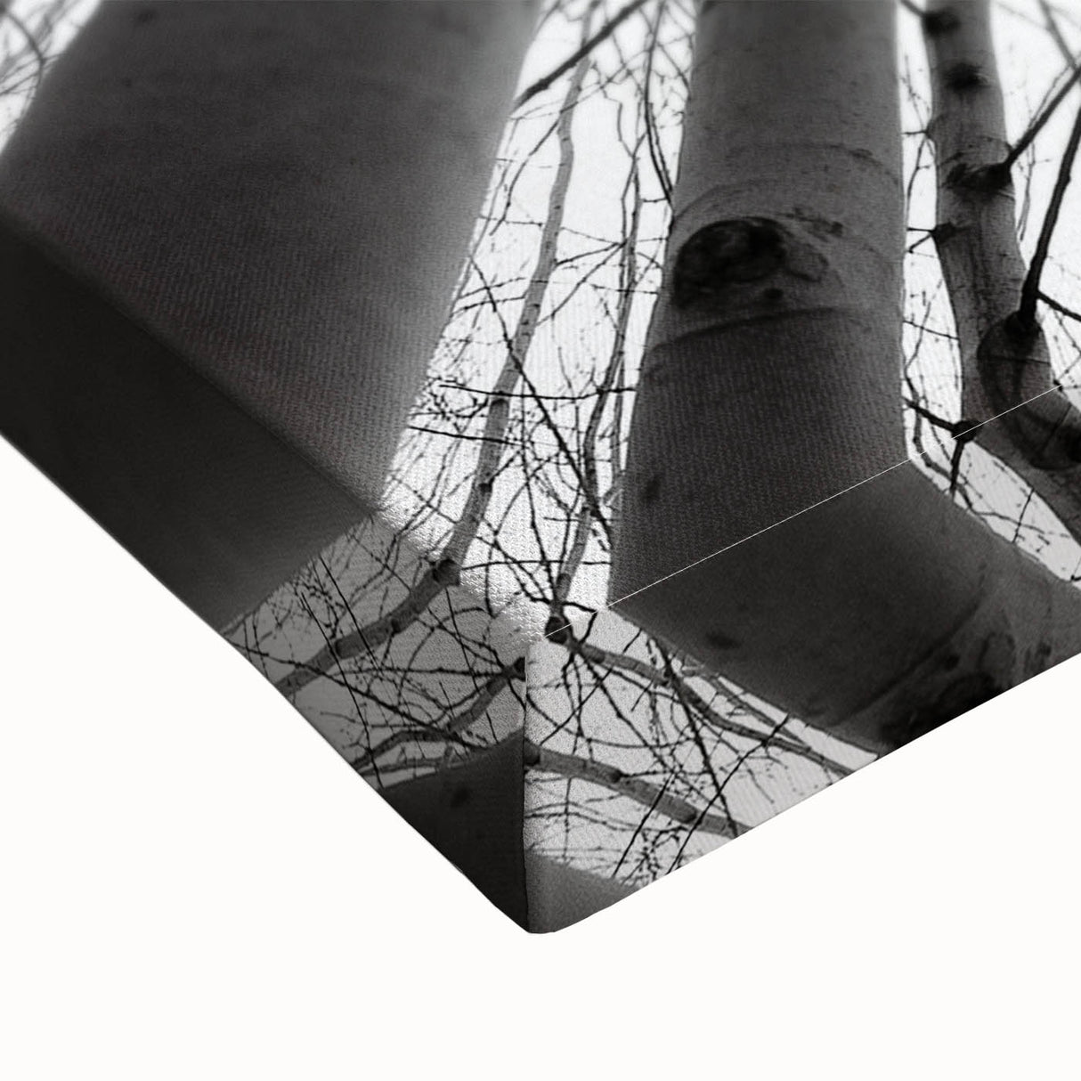 Black and white landscape art painting of Aspen, Colorado on stretched canvas, ideal for bedroom wall art.