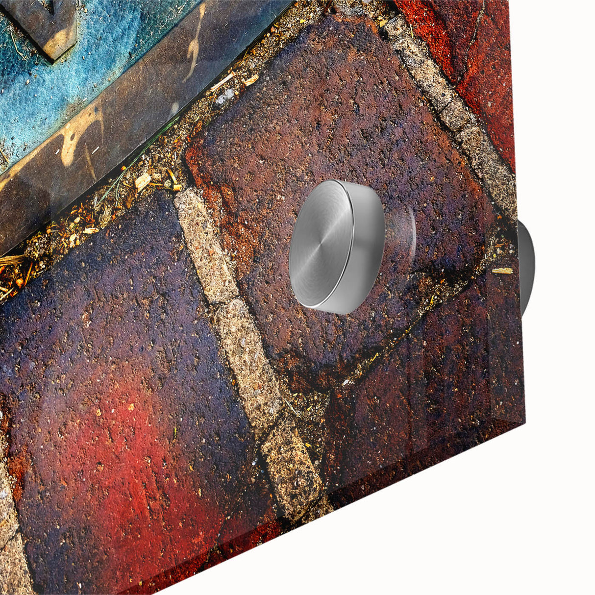 Large abstract wall art depicting Denver scenery in muted earth tones on acrylic glass, suitable for dining room ambiance.
