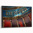 Black and white landscape art painting of Denver on framed canvas, ideal for bedroom wall decor.