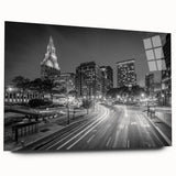 Large abstract wall art depicting a serene Connecticut landscape in muted green and blue hues on acrylic glass.