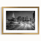 Extra large abstract art print of a textured Connecticut scenery in muted earth tones, framed in gold.