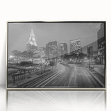 Mid-century modernist art depicting Connecticut scenery in muted colors on a framed acrylic.