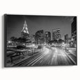 Black and white landscape art painting of Connecticut scenery on framed canvas, suitable for bedroom wall decor.