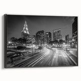 Black and white landscape art painting of Connecticut scenery on framed canvas, suitable for bedroom wall decor.