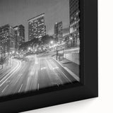 Extra large framed canvas featuring a textured depiction of a Connecticut landscape in black with colorful accents.