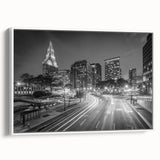 Vintage poster art of a Connecticut scenery on extra large framed canvas, featuring colorful art on a black background.