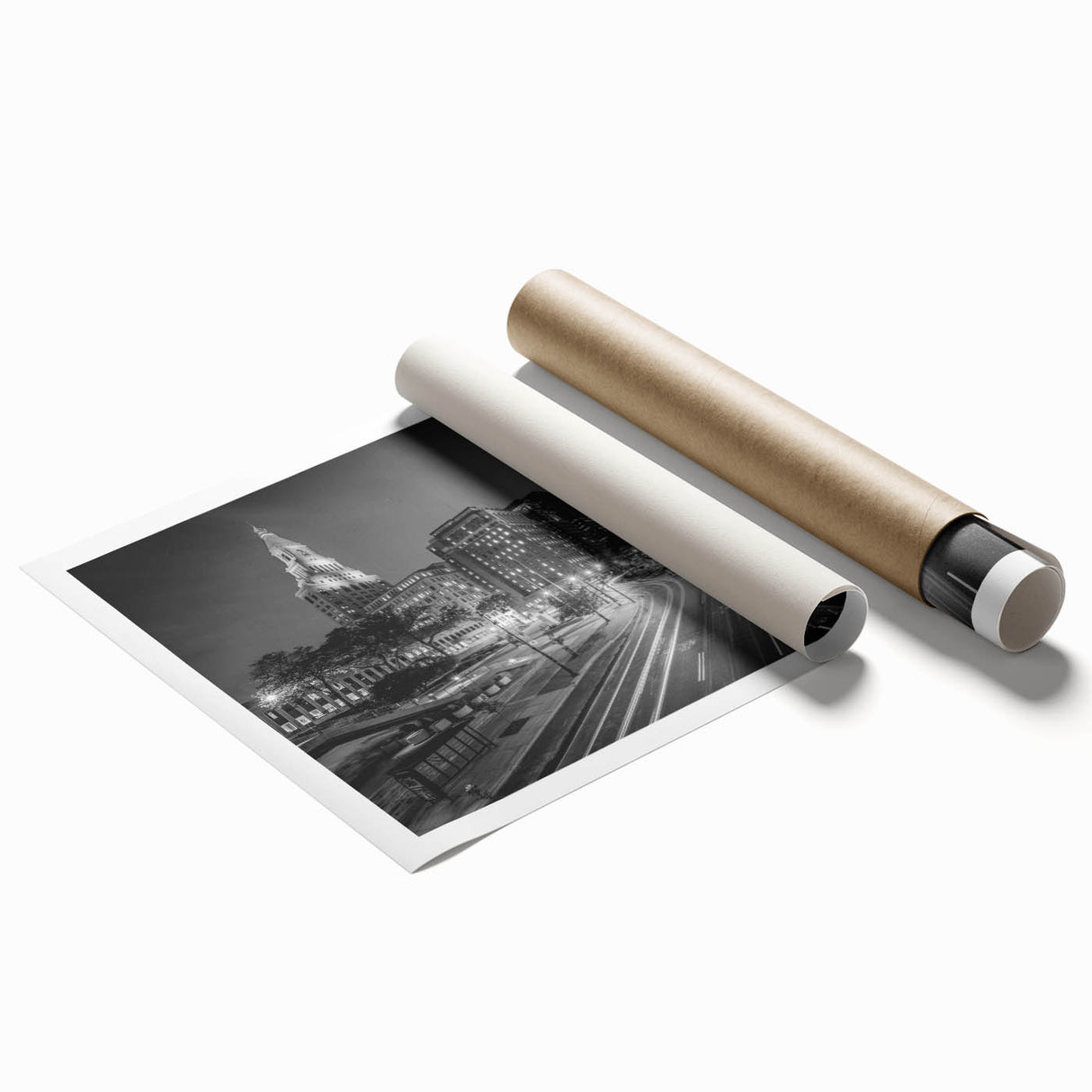 Extra large rolled print of Connecticut scenery featuring vibrant floral elements, ideal for classy bathroom wall art.