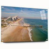 Large abstract wall art of Daytona scenery on acrylic glass, with vibrant sunset colors.