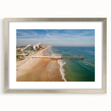 Textured abstract art print of Daytona scenery in silver frame, ideal for bedroom wall decor.
