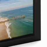 Extra large framed canvas featuring a textured, colorful depiction of Daytona scenery, ideal for living room decor.