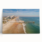 Black and white photograph of Daytona scenery on stretched canvas, ideal for kitchen wall art or bedroom ambiance.