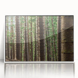 Modern art wall decor of Kauai, Hawaii landscape in art deco style on white-framed acrylic, suitable for nursery wall art.