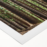 Art deco poster of Kauai landscape, featuring soft pastel shades on rolled canvas, ideal for dining room wall art.