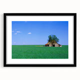 Abstract art print featuring vibrant, colorful textures of Kentucky scenery on a large framed canvas.