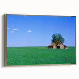 Framed canvas featuring a vintage-style landscape painting of Kentucky scenery with muted earth tones.