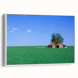 Vintage poster art of Kentucky landscape in vibrant colors on a framed canvas, ideal for living room decor.