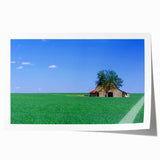 Rolled print of Kentucky scenery with vibrant green and blue hues, ideal for art wall dining room.