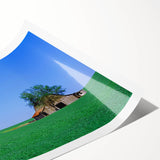 Extra large rolled print depicting line art flowers in black and white, ideal for large living room wall art.