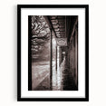 Extra large abstract art print of colorful, textured New Orleans scenery on a black framed canvas.