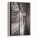 Vintage poster art of New Orleans scenery in colorful hues on extra large framed canvas, ideal for living room decor.