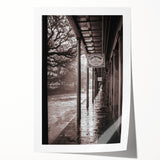 New Orleans floral scene in soft pastel colors on a rolled canvas, ideal for dining room wall art.
