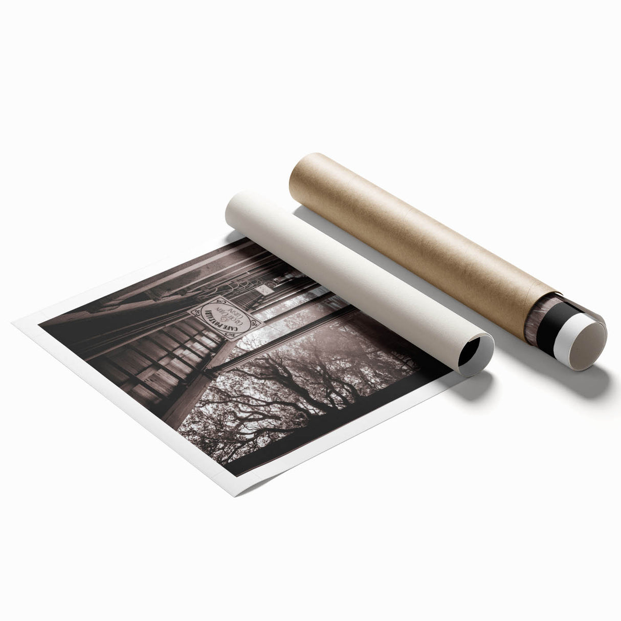 Extra large rolled print of New Orleans scenery with vibrant floral designs, ideal for classy bathroom wall art.