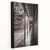 Side view of a stretched canvas depicting a vibrant New Orleans street scene, ideal for kitchen wall art.