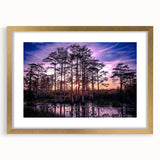 Textured abstract art print depicting a Louisiana scenery in muted earth tones, framed in gold, ideal for living room decor.