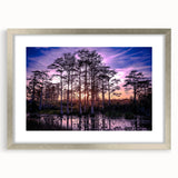 Textured abstract art print of Louisiana scenery in muted earth tones on a framed canvas, suitable for bedroom decor.