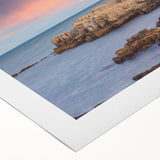 Art deco poster of Acadia National Park in muted earth tones on rolled canvas, ideal for dining room wall art.