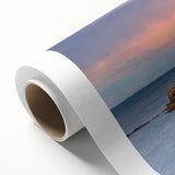 Art deco poster of Acadia National Park in muted green and blue tones on rolled canvas, ideal for nursery wall art.