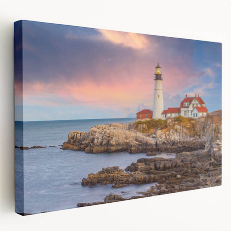 Acadia National Park scenery on large stretched canvas with vivid green and blue tones, suitable for kitchen wall art.