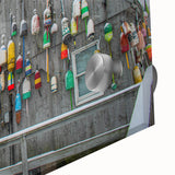 Mid-century modernist style large abstract wall art of Maine scenery on acrylic glass, ideal for dining room decor.