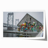 Extra large rolled print of Maine scenery with vibrant floral elements, ideal for art wall dining room.