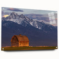 Acrylic print of a Montana landscape in muted earth tones, ideal for bedroom or dining room decor.