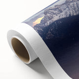 Art Deco poster of Montana scenery with muted green and blue tones on rolled canvas, ideal for nursery wall art.