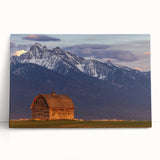 Black and white photo of Montana scenery on large stretched canvas, ideal for kitchen wall art or bedroom ambiance.