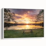 Vintage poster art of New Jersey scenery on framed canvas, featuring vibrant color accents, ideal for living room decor.