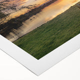 Art deco poster of New Jersey scenery in pastel shades on rolled canvas, suitable for dining room wall art.