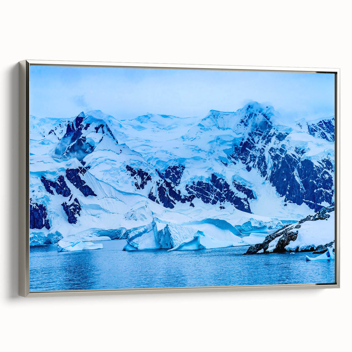 Framed canvas of a colorful Charlotte, North Carolina skyline landscape, ideal for modern office decor.